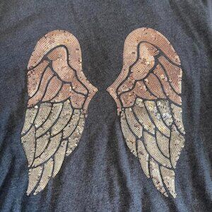 Victoria's Secret Charcoal Grey Sequin Winged Hoodie ~ Size XS